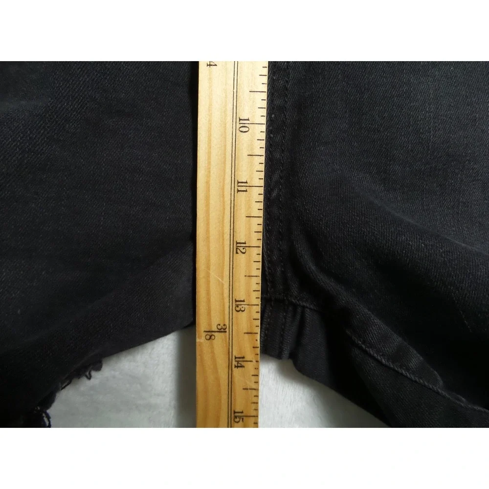 Judy Blue Jean Shorts Womens Size 2XL Black Denim Frayed Hem Hight Rise Stretch